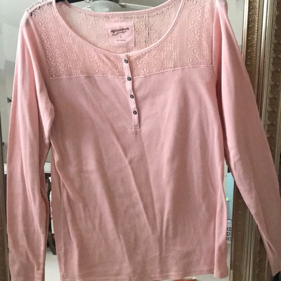 Pullover Henley, long sleeve light pink - Picture 1 of 8